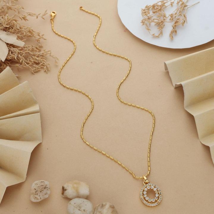 micro gold polish chain pendant 669 Artifical jwellery manufacturer in Ahmedabad